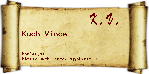 Kuch Vince névjegykártya